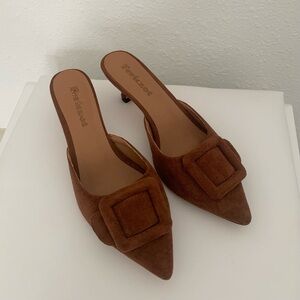 brown suede kitten heels
